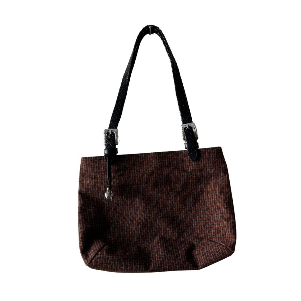 Brighton vintage fabric tote bag‎ color brow and black